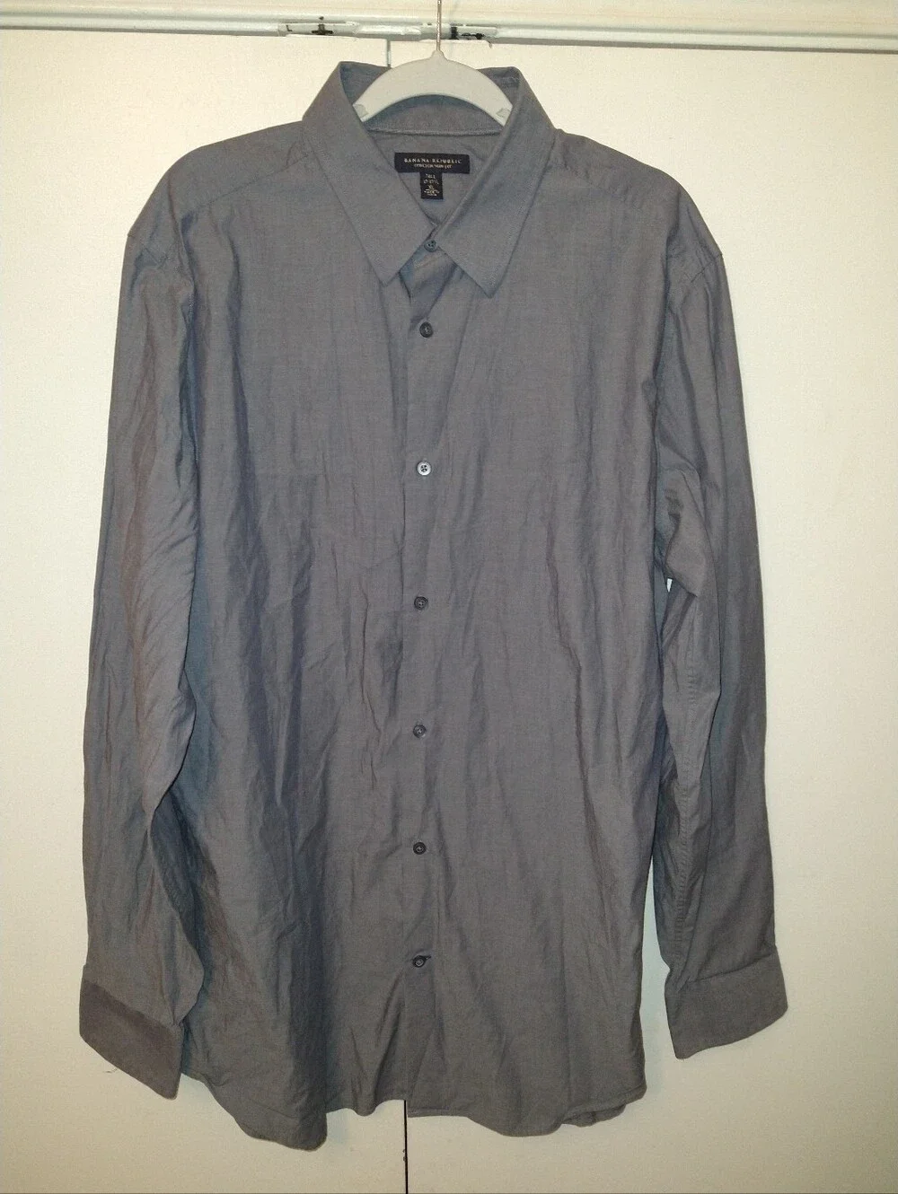 Banana Republic Stretch Slim Fit Long Sleeve Button Up Shirt Men's sz XL Tall.
